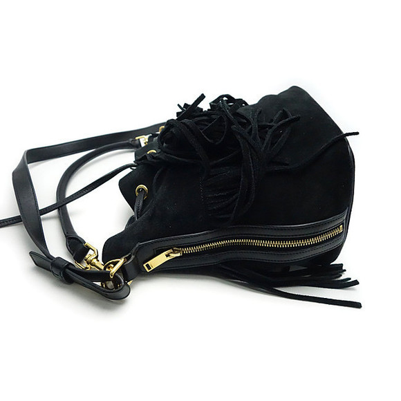 Yves Saint Laurent Paris Drawstring Shoulder Bag Fringe Suede - Picture 7 of 7